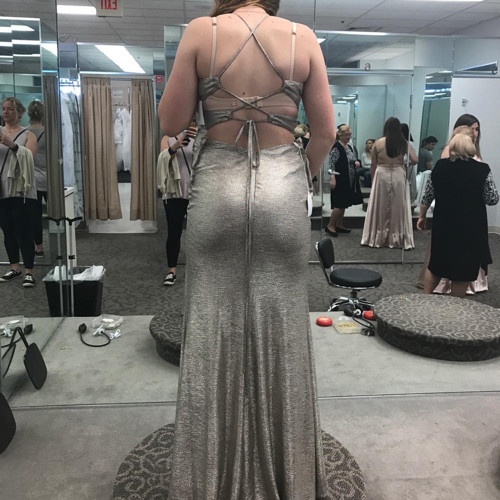 David’s Bridal Gold Prom Dress